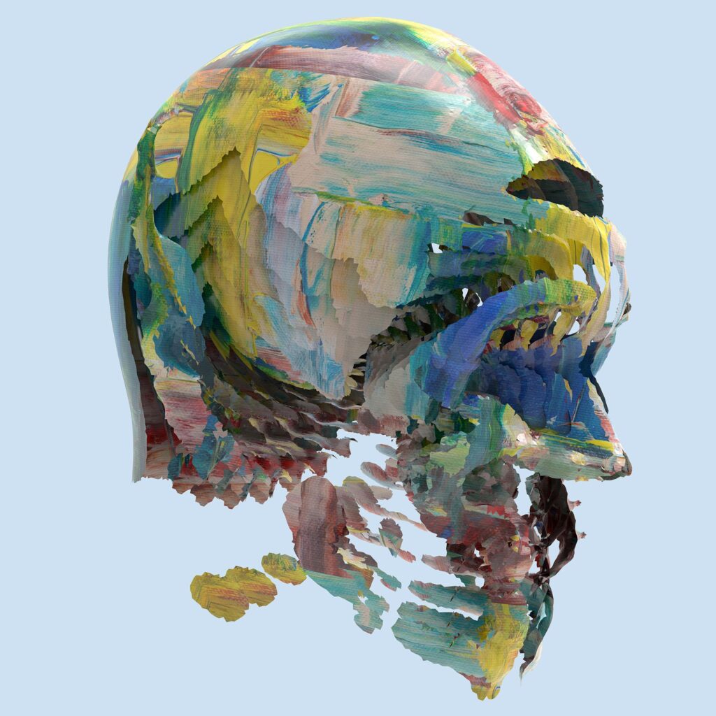 Digital painting of human skull