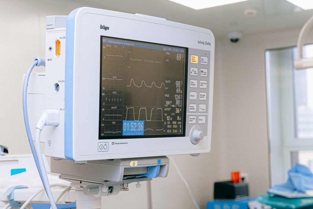 medical equipment in hospital room