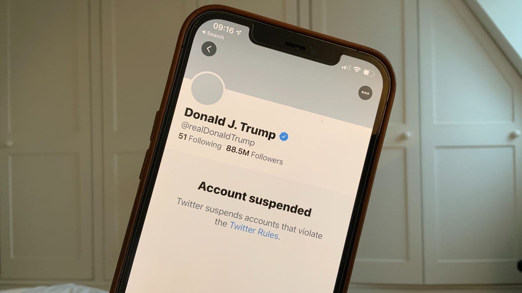 Donald Trump's Twitter account suspended