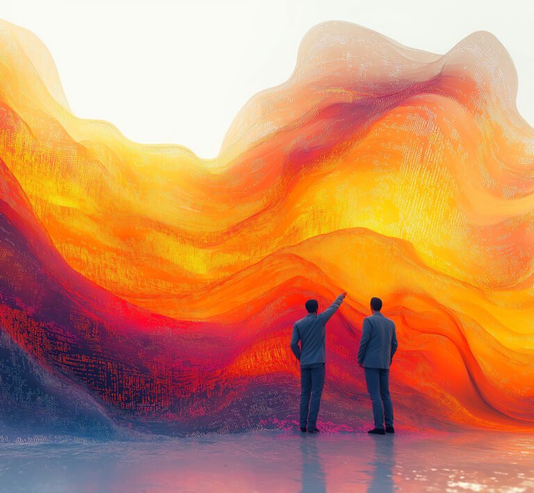 Two computer scientists analyze abstract data stream