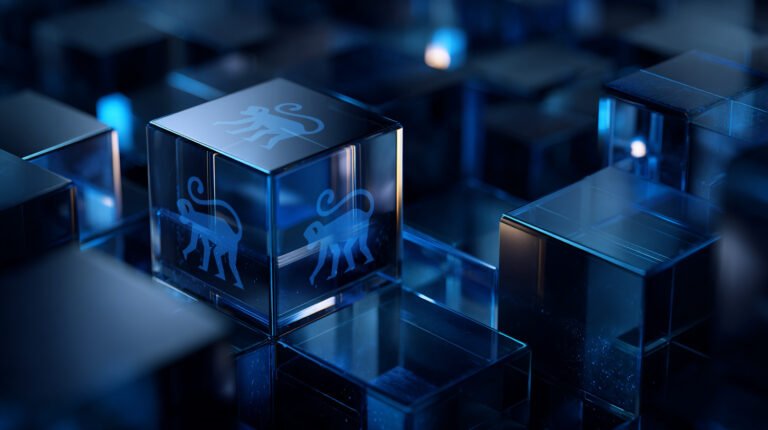 An abstract rendering of translucent blocks of code