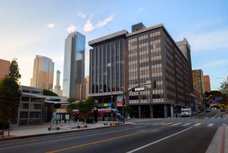 View of our office building in Los Angeles at Broadway and 2nd Ave.